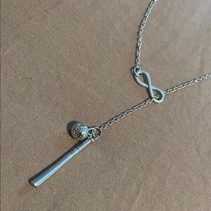 Silver Infinity Baseball Necklace Jewelry